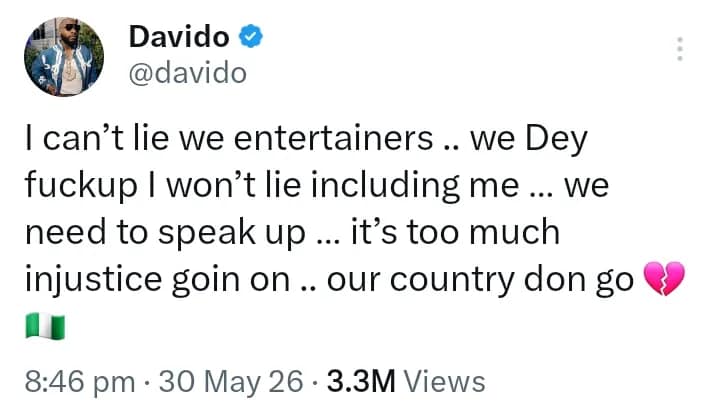 Davido tweet 2